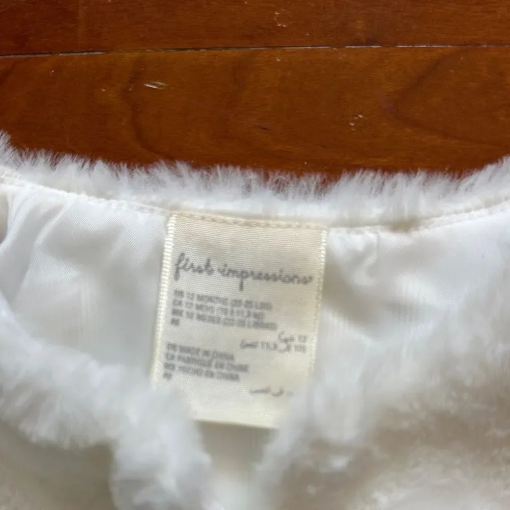 First Impressions Kids Ivory Faux Fur Vest